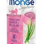 Monge Supreme Cat Sterilised влажный корм для взрослых кастрированных котов и стерилизованных кошек с тунцом, киноа и зеленой фасолью, 80 г