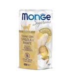 Monge Supreme Cat yetkin pişiklər üçün tuna, dəniz levreki və kartof sousunda, 80 q