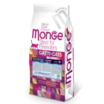 Monge Cat BWild PFB Low Grain сухой корм для взрослых кошек с анчоусами (целый мешок 10 кг)