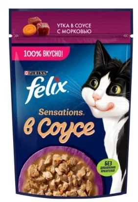Felix Sensation с уткой в соусе с морковью 75 г