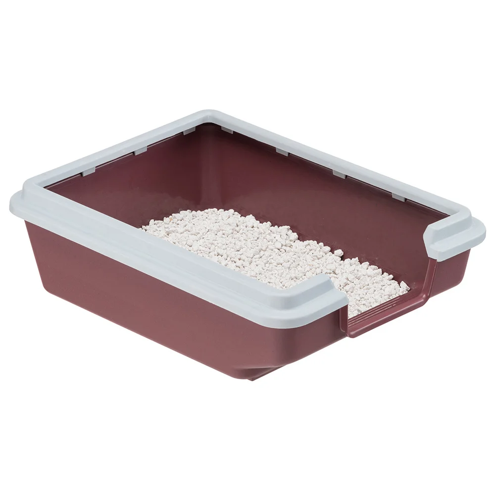 720396991 Ferplast Litter Tray Week-End Plus лоток для кошек с накладной пластиковой рамкой 27×35,5×11 см, бордовый — изображение 1