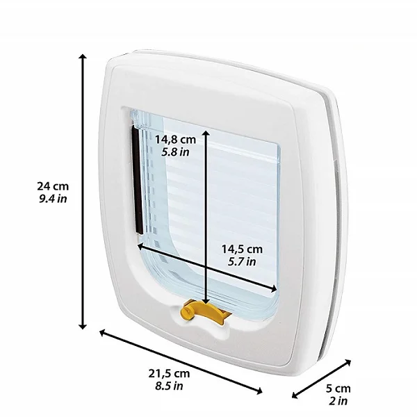 72101011 Ferplast Swing 1 пластиковая дверка подходит для всех типов дверей, для собак и кошек, белая 21,5х5х24 см — изображение 1