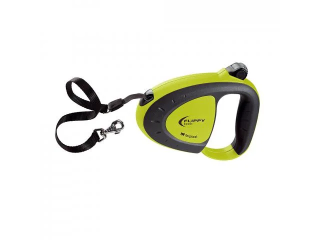 75022023 Ferplast Flippy Tech Tape поводок-рулетка для собак с лентой, 14 x 3,5 x 11 см, размер M, цвет Green — изображение 1