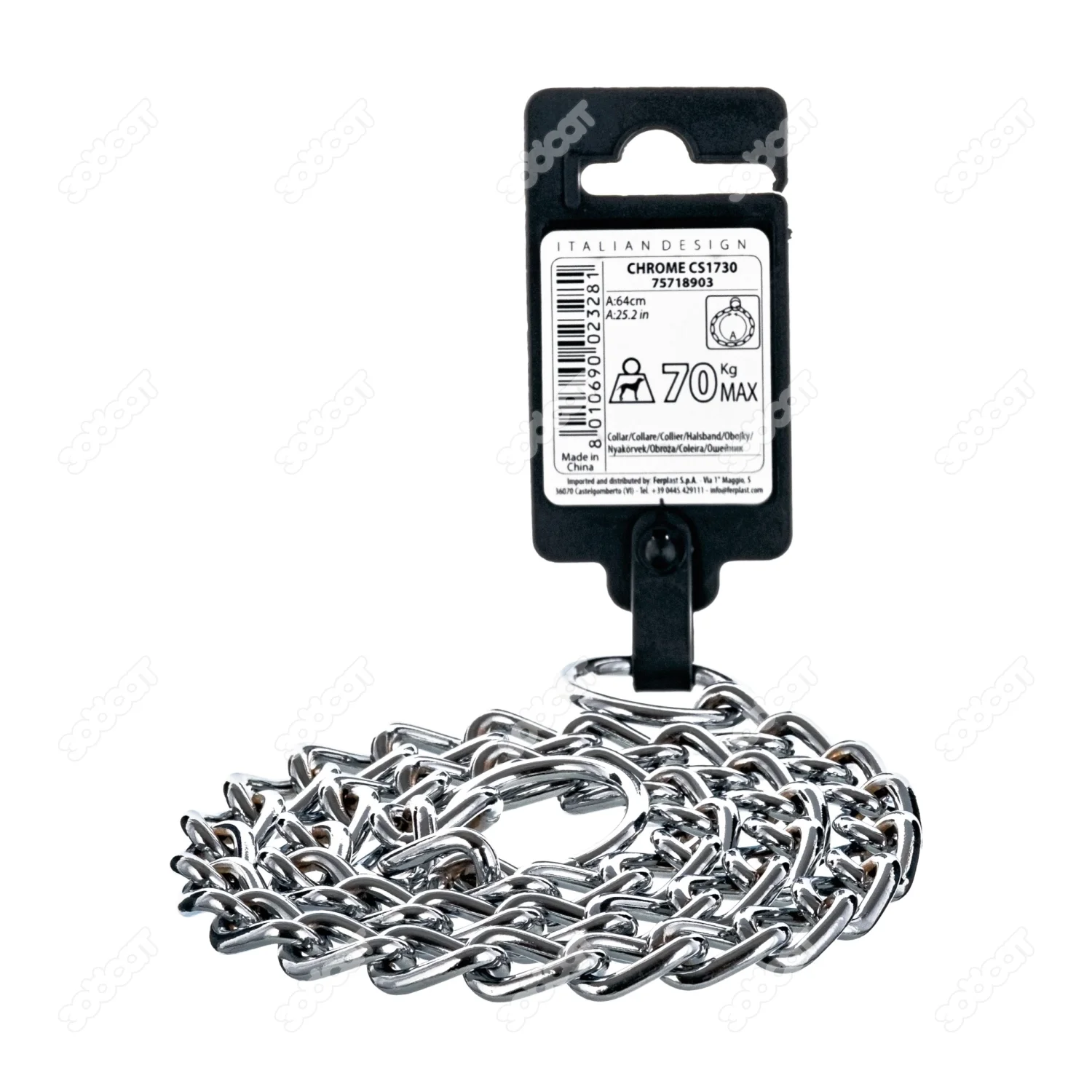75718903 Ferplast Chrome CS 1730 металлическая рывковая цепь для собак 64 см — изображение 1