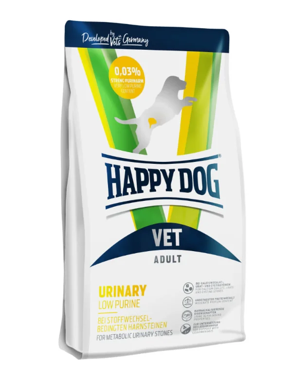 80108040 Happy Dog VET Urinary Low Purine специализированный сухой корм для собак, снижающий образование оксалатных, уратных и цистиновых камней (целый мешок 4 кг) — изображение 1