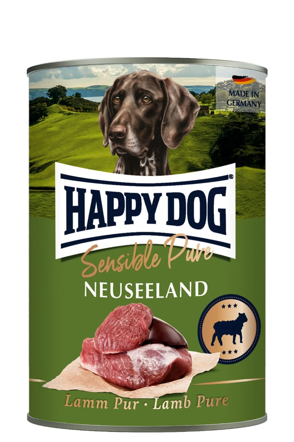 8010809 Happy Dog Sensible Pure Neuseeland Lamb Pure влажный корм для собак с ягненком 400 г — изображение 1