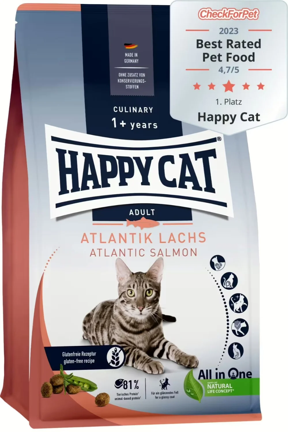 8010815 Happy Cat Culinary Adult Atlantik Lachs сухой корм для взрослых кошек с атлантическим лососем (на развес) — изображение 1
