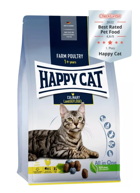 8010818 Happy Cat Culinary Adult Farm Poultry сухой корм для взрослых кошек с домашней птицей (на развес) — изображение 1