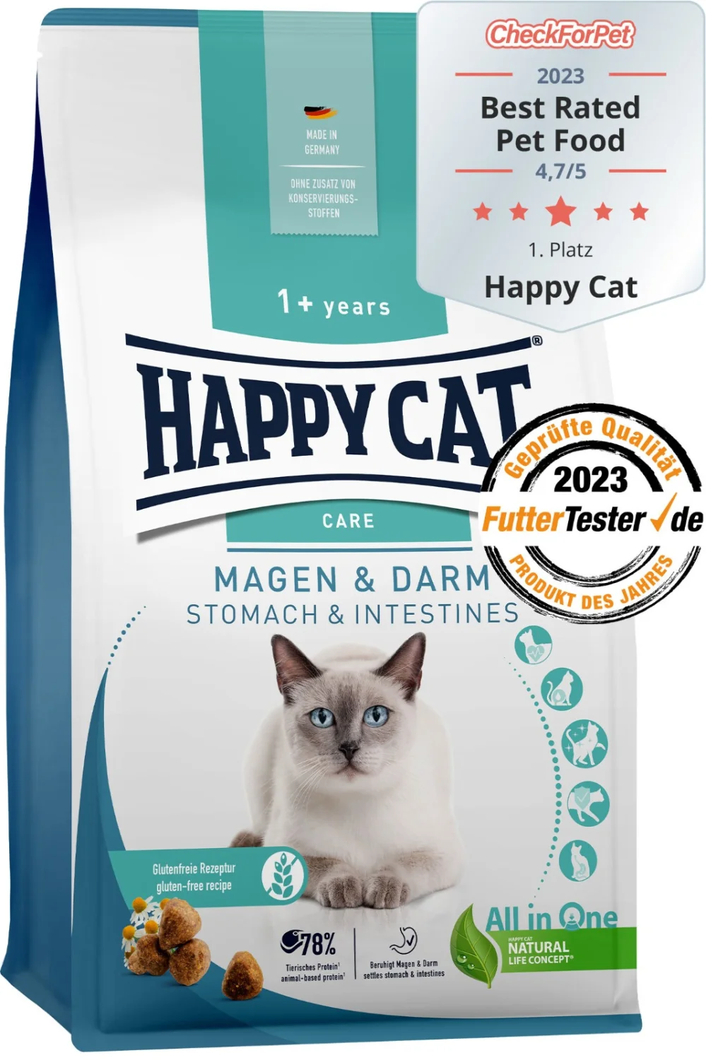8010822 Happy Cat Care Stomach & Intestines cухой корм для кошек с чувствительным пищеварением (на развес) — изображение 1