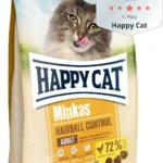Happy Cat Minkas Hairball Control Adult, yetkin pişiklər üçün tük toplarını idarə etməyə və tük toplarının qarşısını almağa kömək edən bir qidadır (toplu)