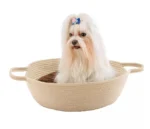 Ferplast Maja pişiklər və itlər üçün iki tərəfli yastıqlı pambıq ip səbəti, Ø 45×15 sm