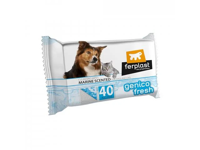 85312609 Ferplast Genico Fresh Marine очищающие салфетки для кошек и собак, 40 шт — изображение 1