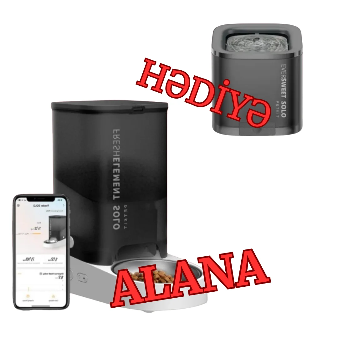 9021705-1 Акция !!! Умная автокормушка Petkit Fresh Element Solo Smart Pet Feeder Grey + Автоматическая поилка-фонтан Petkit Eversweet Solo SE dark grey — изображение 1