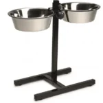 Beeztees Tənzimlənən İkiqat Yemləyici Tənzimlənən Hündürlüyə malik İkiqat Metal Qab, 2×Ø25 sm, 2x2, 500 L