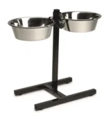 Beeztees Tənzimlənən İkiqat Yemləyici Tənzimlənən Hündürlüyə malik İkiqat Metal Qab, 2×Ø25 sm, 2x2, 500 L