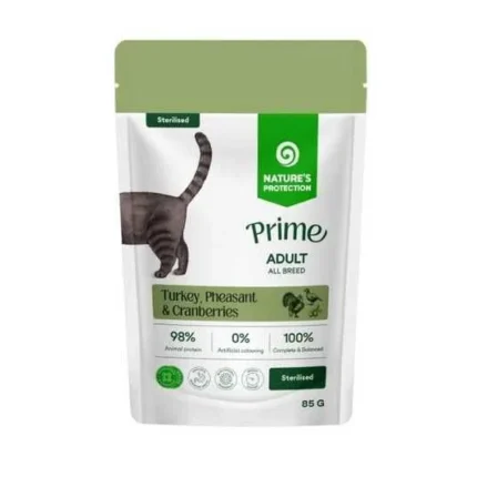 Nature's Protection Prime Sterilised Cats Turkey And Pheasant влажный корм с индейкой и фазаном для стерилизованных кошек, 85 гр