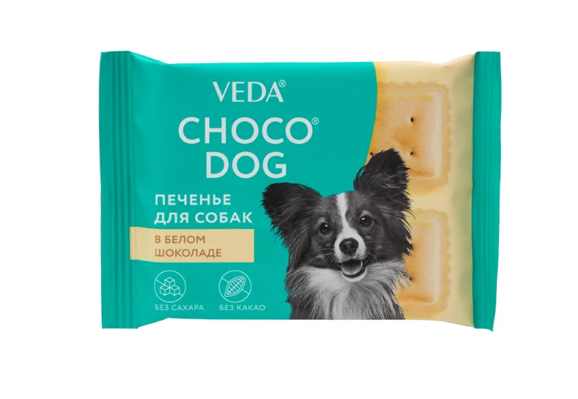 8020028 Veda Choco Dog itlər üçün ağ şokoladda peçenye 30 г - Şəkil 1
