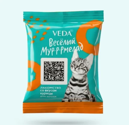 Veda Весёлый Мур-р-рмелад со вкусом курицы для кошек, 6 г