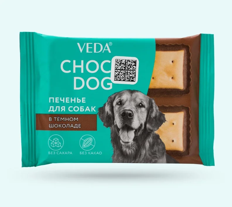 8020036 Veda Choco Dog печенье в шоколаде для собак 30 г - Şəkil 1
