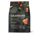 Grandorf Fresh Holistiс Hypoallergenic Dog Adult Mini Fresh Salmon - kiçik cins yetkin itlər üçün canlı probiotikli, quru, dənəsiz, holistik sinif yeməyi, qızılbalıq dadı ilə, 3 kq