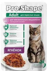 6036069 ProShape, влажный корм для взрослых кошек с чувствительным пищеварение, с ягнёнком в соусе, 75 гр. — изображение 1