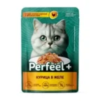PerfeelPlus, влажный корм для кошек, со вкусом курицы в желе, 75 гр