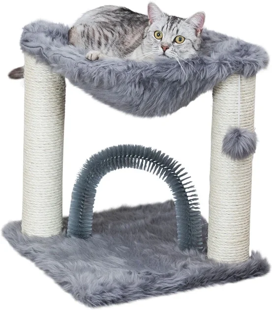 6037032 Trixie Baza Когтеточка для кошек с щеткой, 41 х 41 х 50 см - Image 1