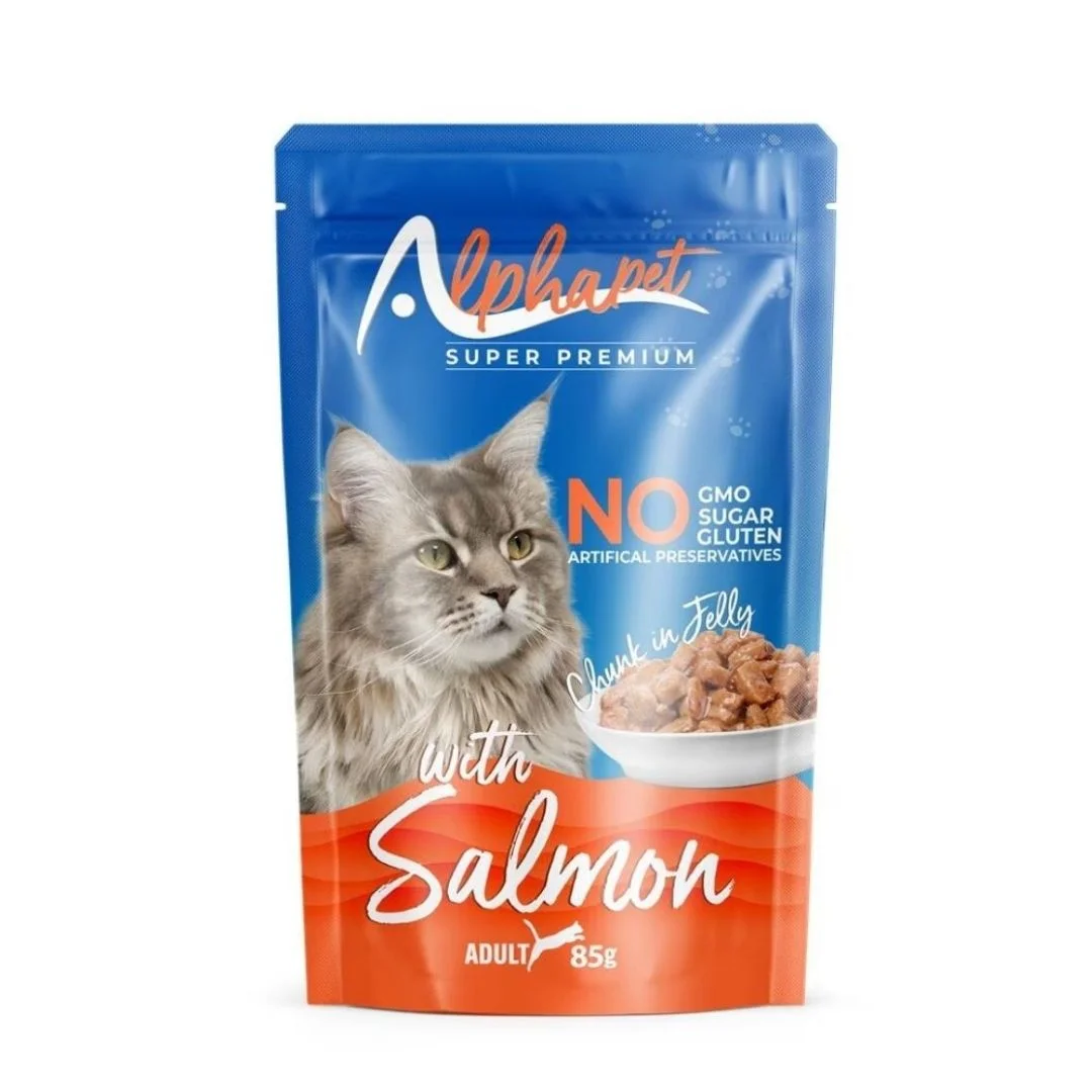 6035756 Alphapet pişiklər üçün qızılbalıqlı nəm yem, jeledə, 85 гр - Şəkil 1