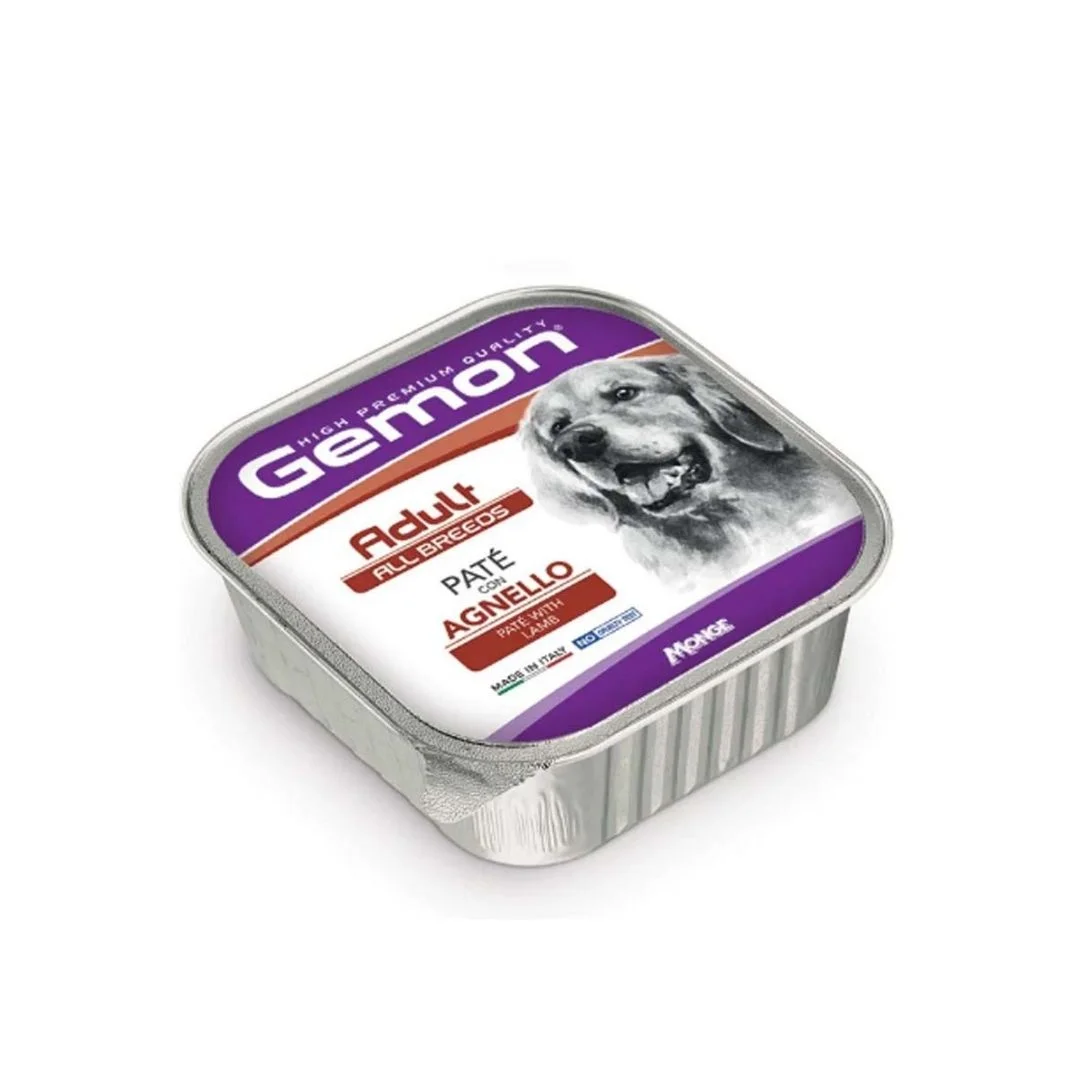 6037073 Gemon Adult Pate, паштет для взрослых собак с ягненком, 150 гр — изображение 1