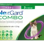 NexGard Combo капли от блох, клещей и гельминтов для кошек весом до 2,5 кг, (1 пипетка)