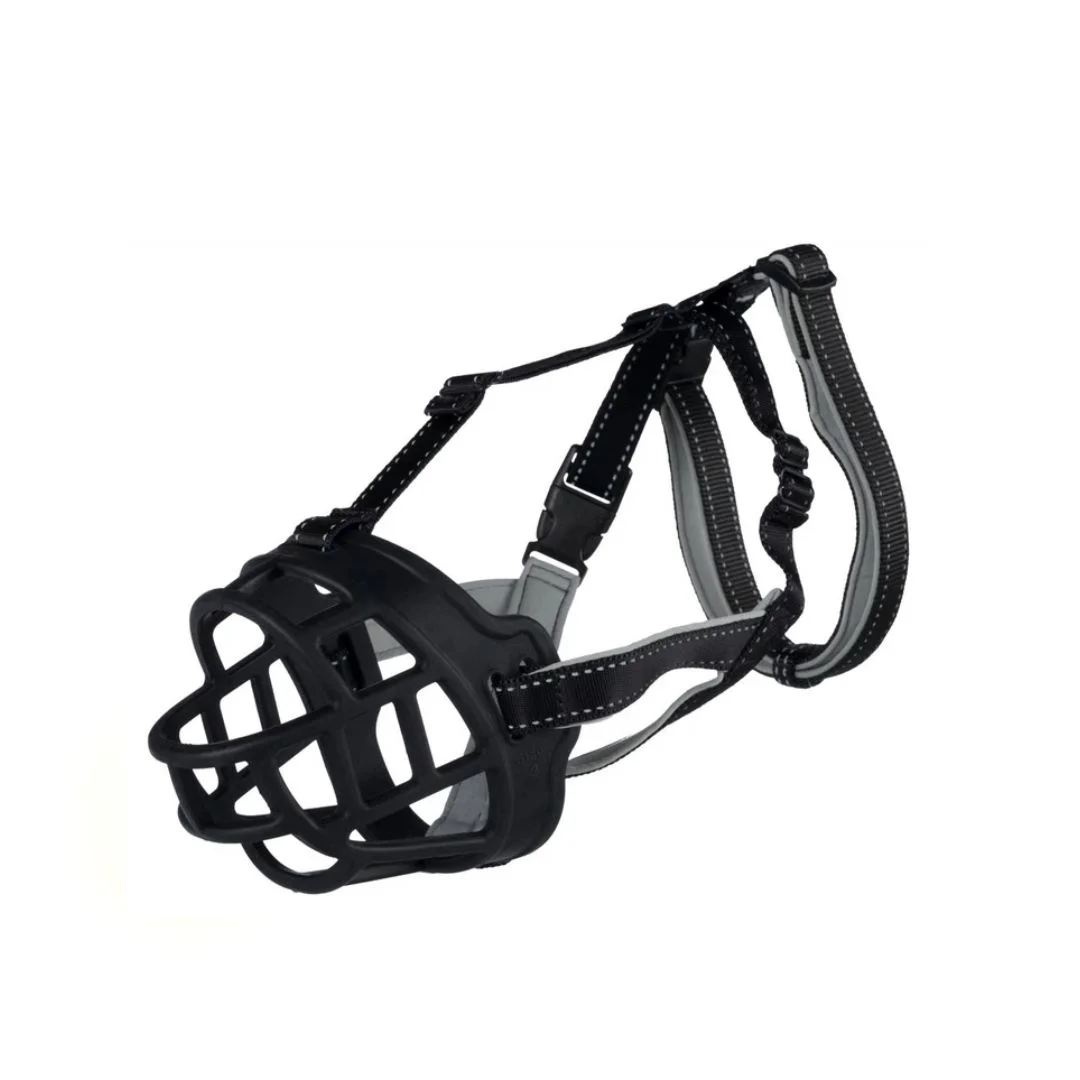 6050033 Силиконовый намордник для собак Trixie Muzzle Flex L-M Черный — изображение 1