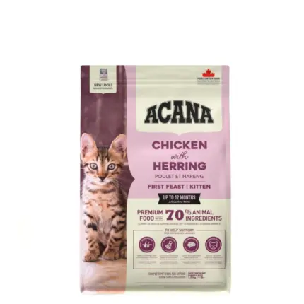 Acana First Feast Cat, сухой корм для котят со вкусом курицы и сельди, 340 гр.