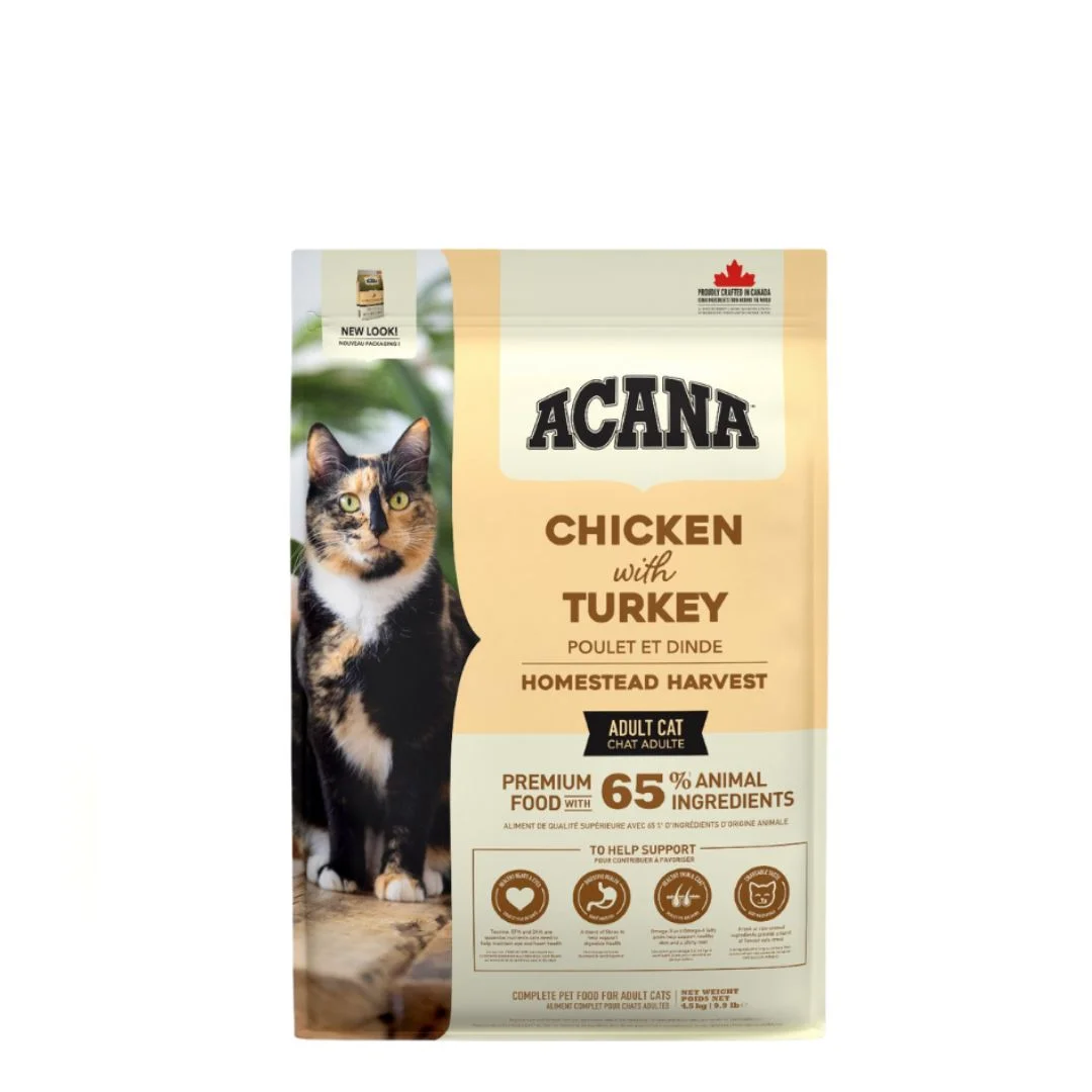 6050604 Acana Homestead Harvest Cat,сухой корм для кошек со вкусом курицы и индейки, 1,8 кг. — изображение 1