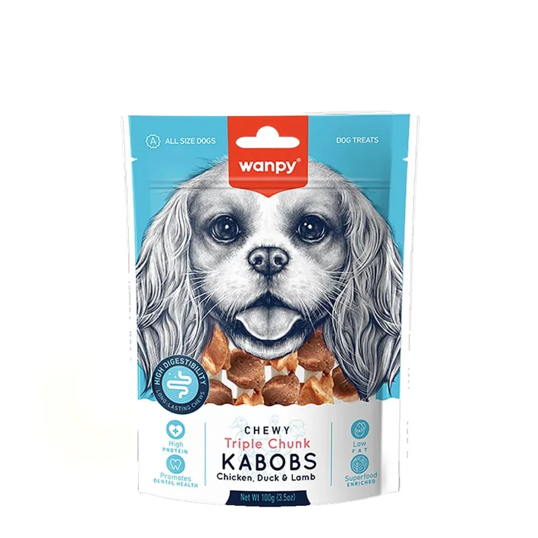 6050611 Wanpy Dog Лакомство для собак «мясные шашлычки на жевательной шпажке» 100 гр. - Şəkil 1