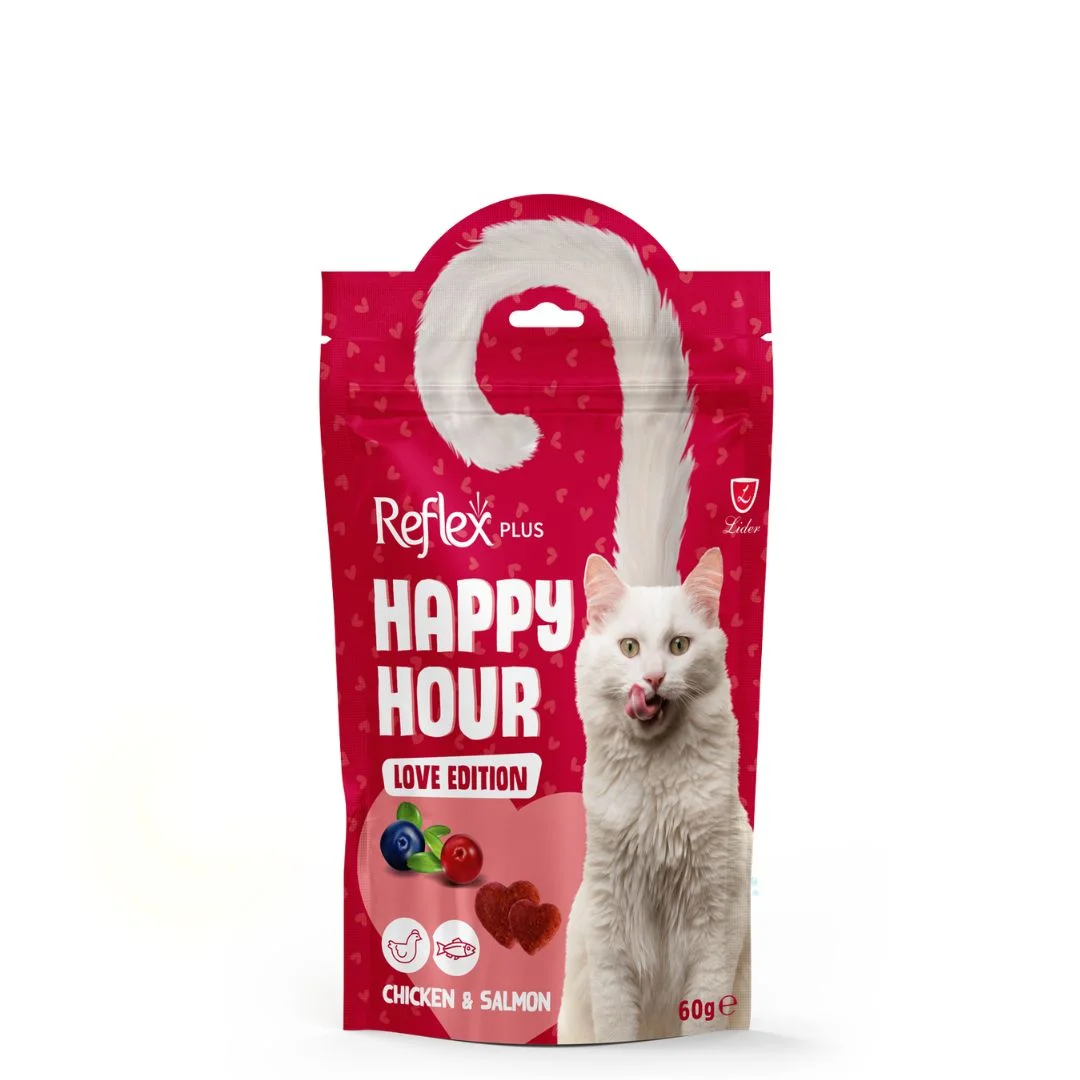 6052026 Reflex Happy Hour Love лакомство для кошек с курицей и лососем 60 г — изображение 1